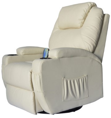 HomCom Deluxe Heated Vibrating PU Leather Massage Recliner Chair